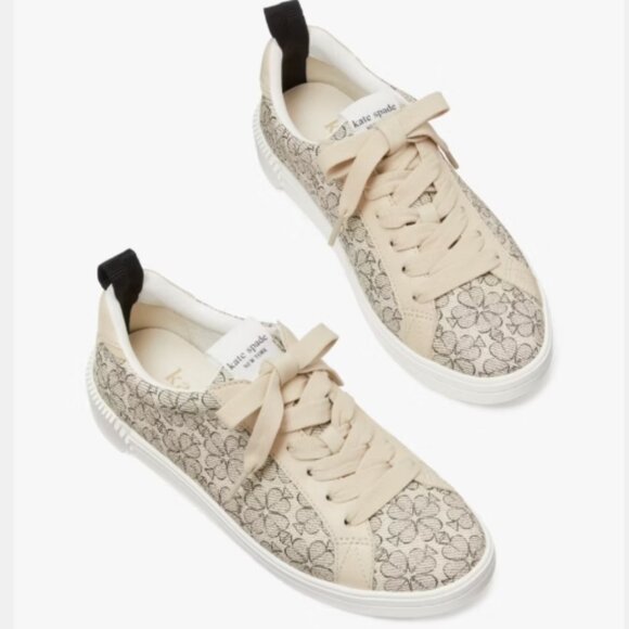 Kate Spade flower sneakers Color: Neutral Multi - Picture 4 of 8